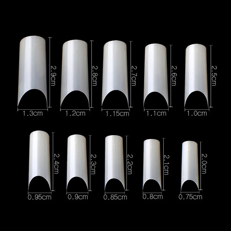 500 Pcs Curved C Fake Nail New Materials Top Quality Full Cover Nails Tips Transparent Gel Para Unha False Nails Beauty Products