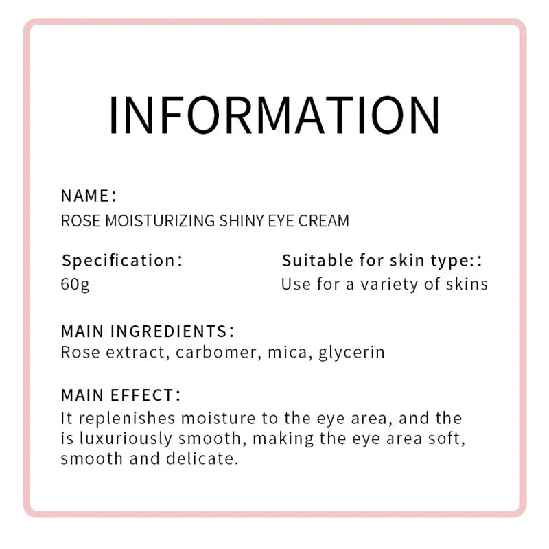 SADOER Rose Eye Cream Anti Dark Circles Removal Eye Bags Firming Moisturizing Beauty Eyes Creams Skin Care Products