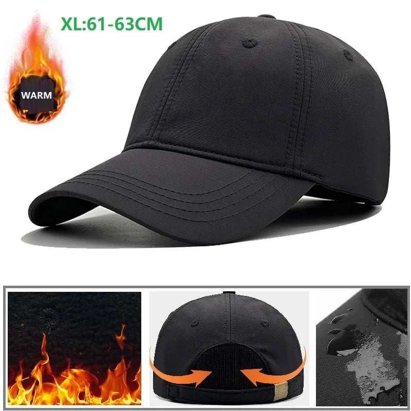 Waterproof Windproof Winter Warm Knit Beanie Fishing Hat Cap, Slouchy Soft Black Headwear Great for Winter Ski Walking Running