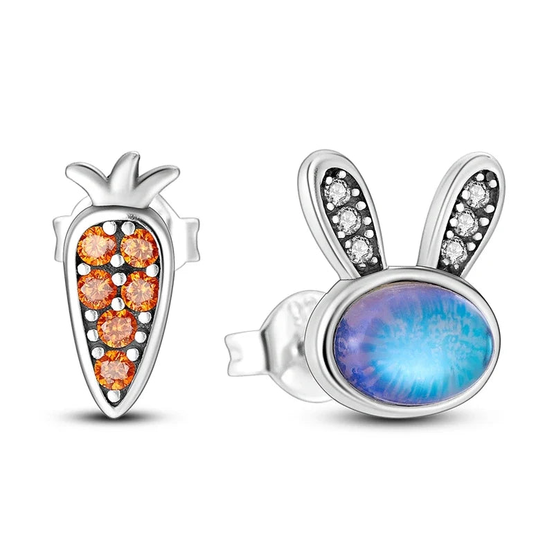 Original 925 Sterling Silver Colorful Cute Animal Pet Stud Earrings For Women Collocation For Girlfriend Birthday Gift