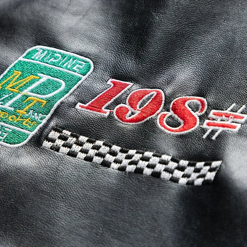 Spring Autumn New Men's Motorcycle Wear Fashion Brand PU Leather Jacket Moto Bike Jackets Thin Fashion Coat Embroidery Hip Hop