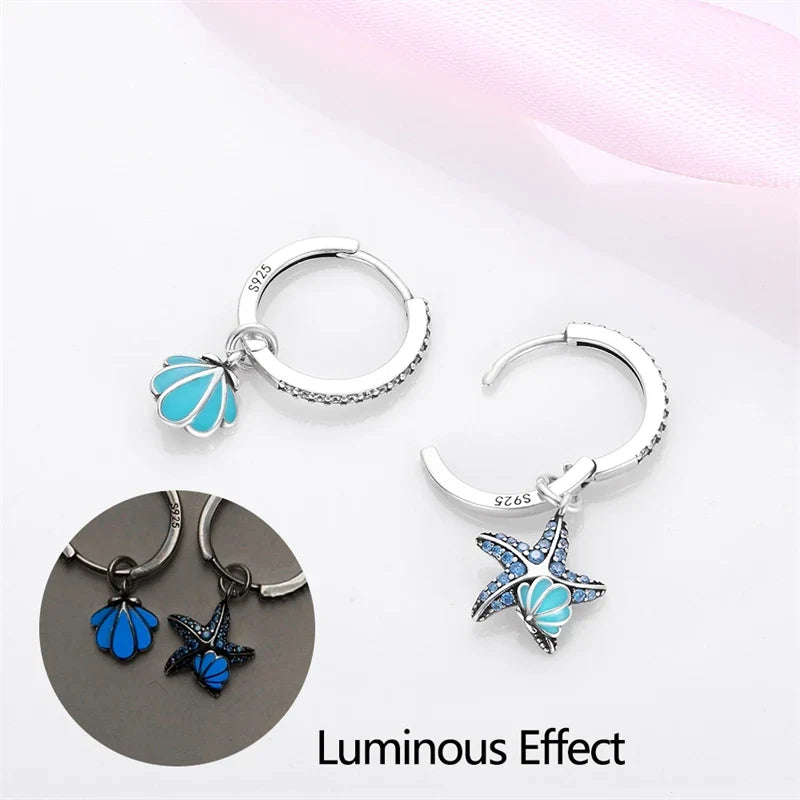Genuine 925 Sterling Silver Love Feather Earrings Fit Original Charms Hoop For Women Girls Stud Earring Fine Jewelry Gifts