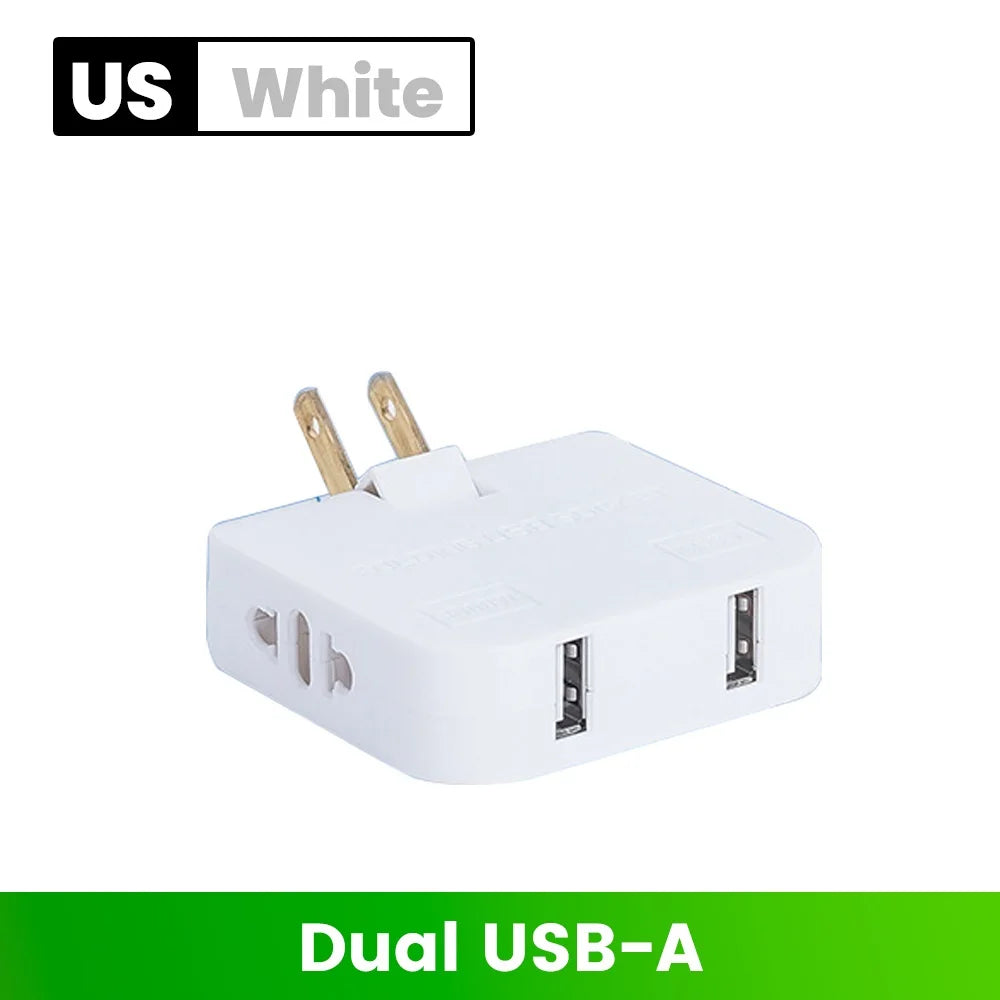 180° Rotatable Travel EU Extension Socket 3-in-1 Universal Power Converter European Standard Wireless Outlet Adapter 250V 2500W