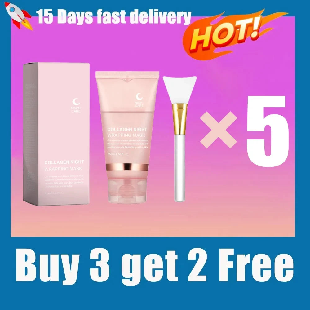 Korean Night Collagen Sleep Mask: Gently Firms, Reduces Puffiness for Refined Contours & Glass-Like Skin