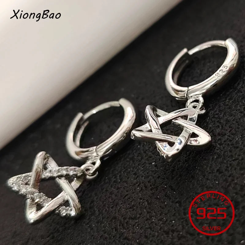 925 Sterling Silver Earrings New Women Elegant Temperament Sterling Anniversary Gift Fashion Jewelry Accessories Geometric Ears