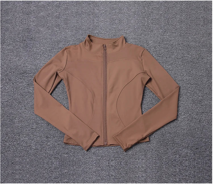 Women Sport Jacket Long Sleeve Shirt Workout Coat Gym Training Clothing Yoga Sportswear