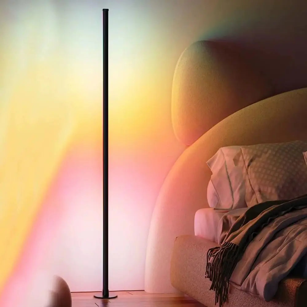 Remote Control Smart LED Floor Lamp Music Sync Dual Control Modes Corner Lighting Timer Function APP Control RGB Floor Lamp