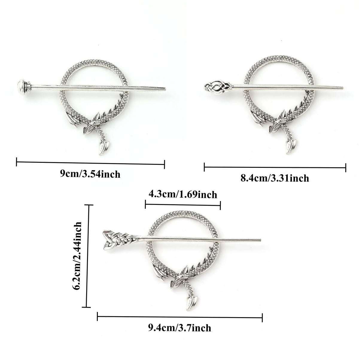 Retro Viking Dragon-Shaped Hairpin Hairpin Simple and Versatile Celtic Knot Hair Stick Hair Accessories Party Accessories for Mother's Day Valentine's Day Birthday Gift