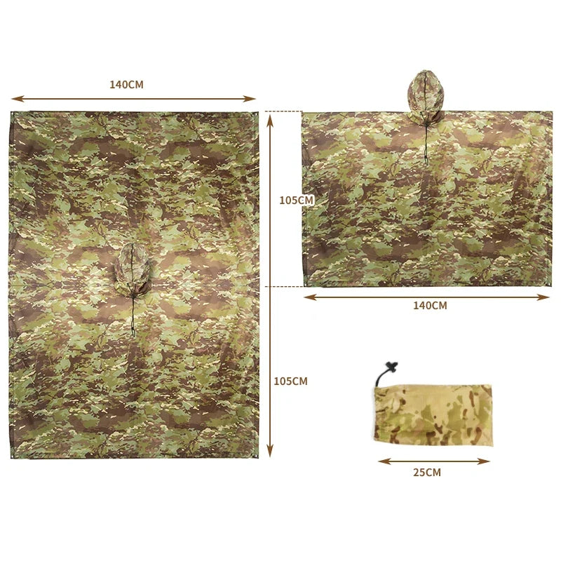 Man Military Impermeable Zipper Camo Raincoat Waterproof Rain Coat Men Raincoat Women Awning The Rain Motorcycle Rain Poncho
