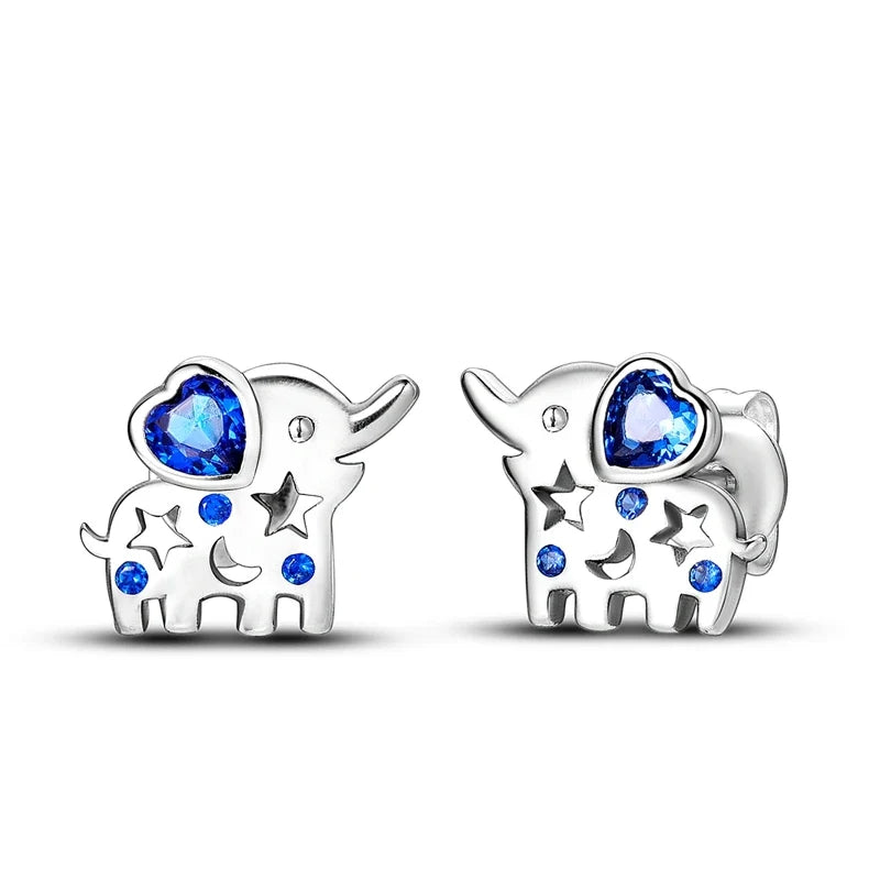 Original 925 Sterling Silver Colorful Cute Animal Pet Stud Earrings For Women Collocation For Girlfriend Birthday Gift