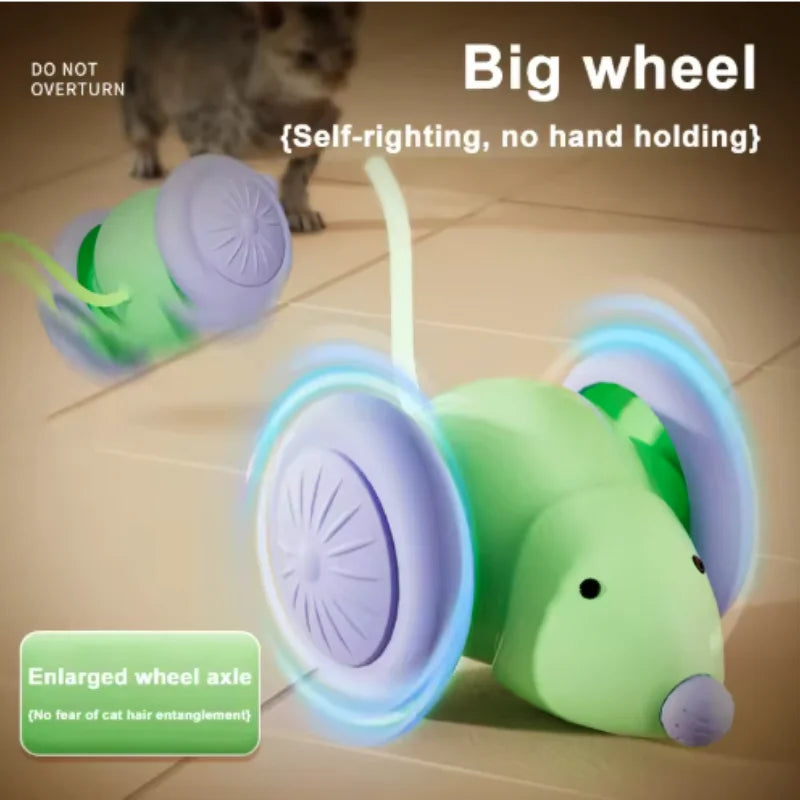 Interactive Cat Toy Electric Mouse Car Automatic Teaser Kitten Pet Toys Rechargeable Intelligent Obstacle Avoidance Cat Car Toy