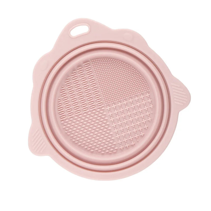 Silicone Makeup Brush Cleaner Folding Powder Puff Cleaning Bowl Eyeshadow Brushes Washing Soft Mat Beauty Tools Scrubber Box