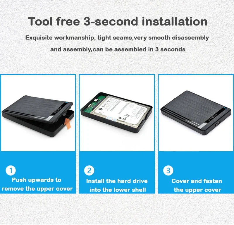 2.5-inch SSD Solid State Mechanical Serial Port SATA Toolless Micro Interface USB 3.1 External Mobile Hard Disk Case