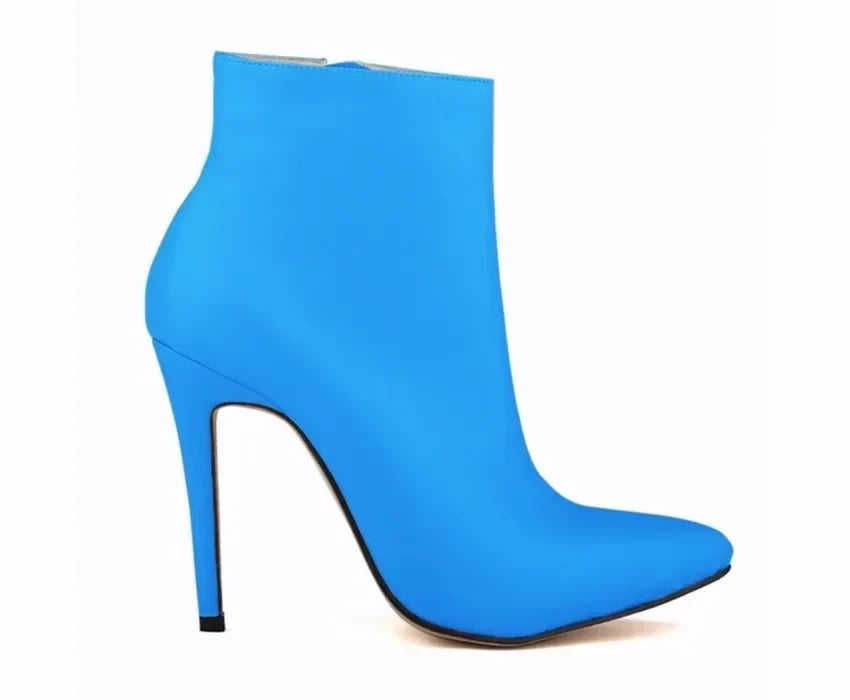 Women Short Boots Pumps Sexy Pointed Toe Side Zipper Super High Heels Stiletto 2026 Female Party Ankle Boot Shoes Botas De Mujer