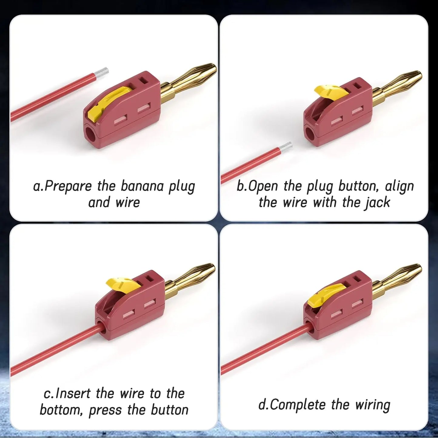 1-6PCS Portable 32A 4mm Banana Plug Solderless Quick Connect High Current Gold-Plated Connectors Audio Copper Speakers Amplifier