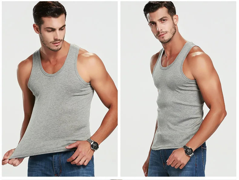 2026 New Men's Summer Lightweight Cotton Tight Vest Sports Casual Family Pajamas Outdoor Tight Top Breathable Quick Drying Vest