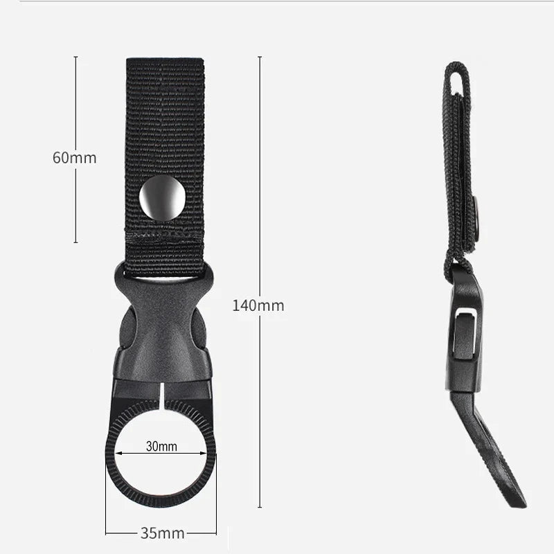 Webbing Water Bottle Holder Climbing Carabiner Belt Backpack Hanger Hooks Clip Multifunction Water Bottle Nylon Buckle Hook Clip