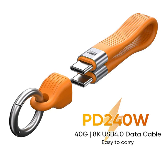 USB-C to Type-C 240W USB4.0 40Gbps Cable Keychain PD3.1 5A 8K@60Hz Data Cord For TV Laptop Tablet MacBook Video Transmission