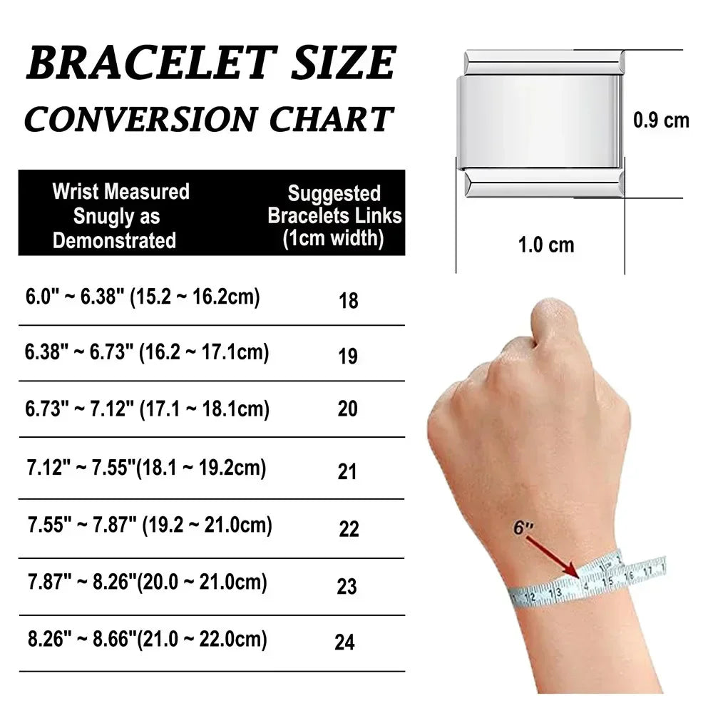 Italian Charm Link for Women Men 9mm Width Silver Gold Color Chain Stainless Steel Bracelet on Hand DIY Making Jewelry Wholesale