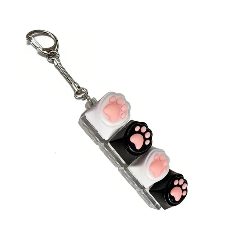 Cute Cat Claw Keychain 9 Keys Keyboard Decompression Keyboard DIY Keyboard Keychain For Adult Gifts
