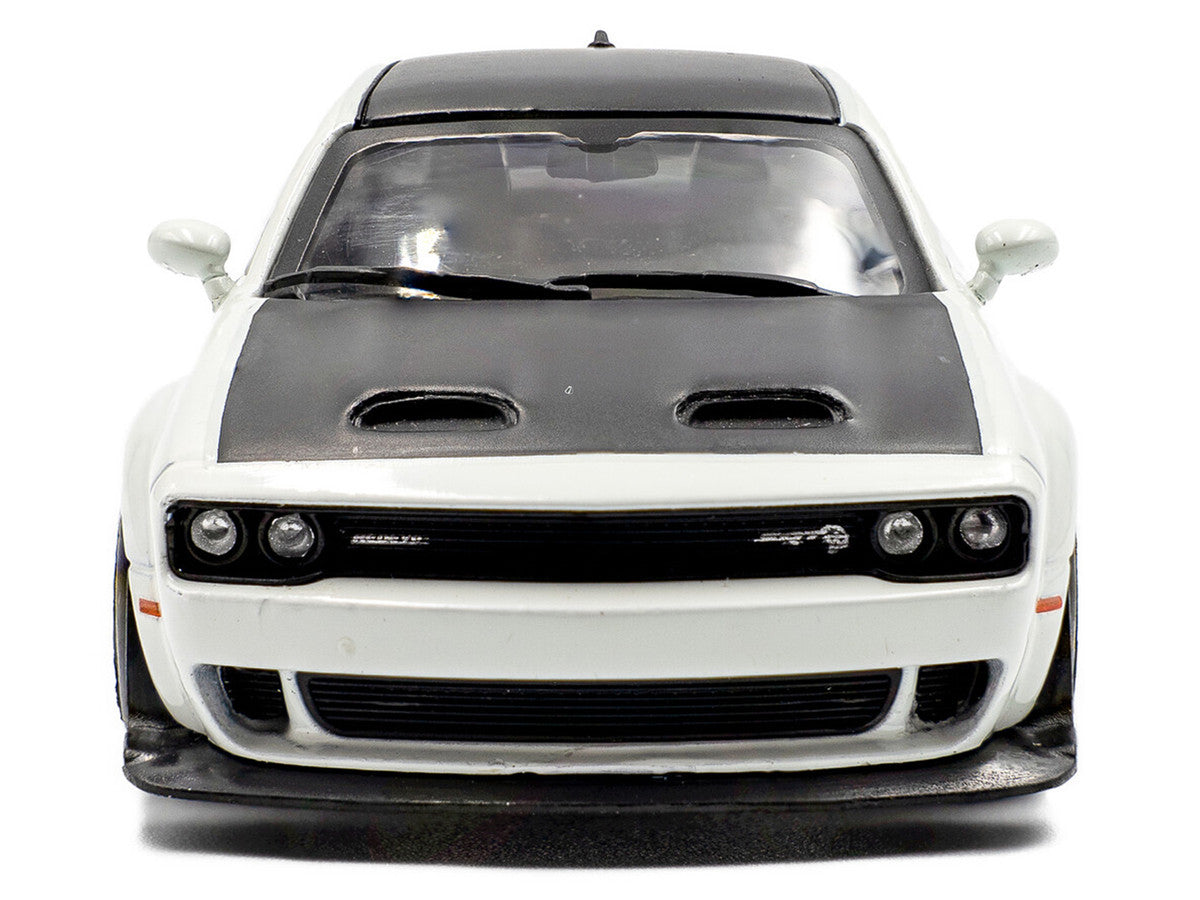 2020 Dodge Challenger SRT Hellcat Redeye Widebody White Knuckle with Matt Black Hood and Top 1/43 Diecast Model Car by Solido