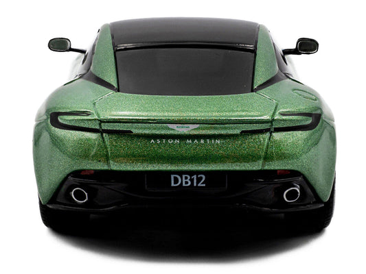 2023 Aston Martin DB12 Coupe Iridescent Emerald Metallic with Black Top 1/43 Diecast Model Car by Solido