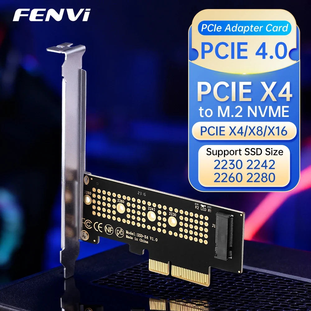 FENVI M.2 NVME to PCI-E X4 Converter Adapter M.2 NVME SSD M Key Expansion To PCIE X4 X8 X16 Card Riser for 2230/2242/2260/2280