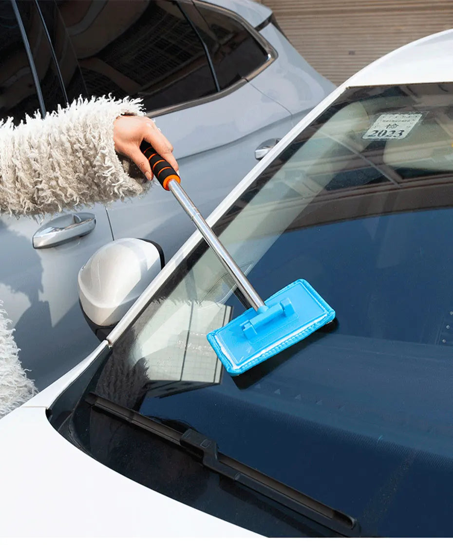 SEAMETAL Car Front Windshield Defogging Brush Telescopic Long Handle Car Household Glass Clean Brushes Dust Remover Tool