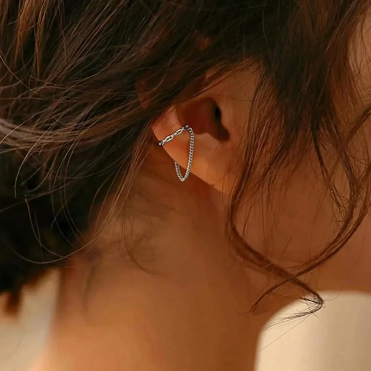 1pc Fashion Minilist No Piercing Ear Cuff Earrings for Woman Fake Piercing Chain Ear Bone Clip for Girl Cuffs Jewelry