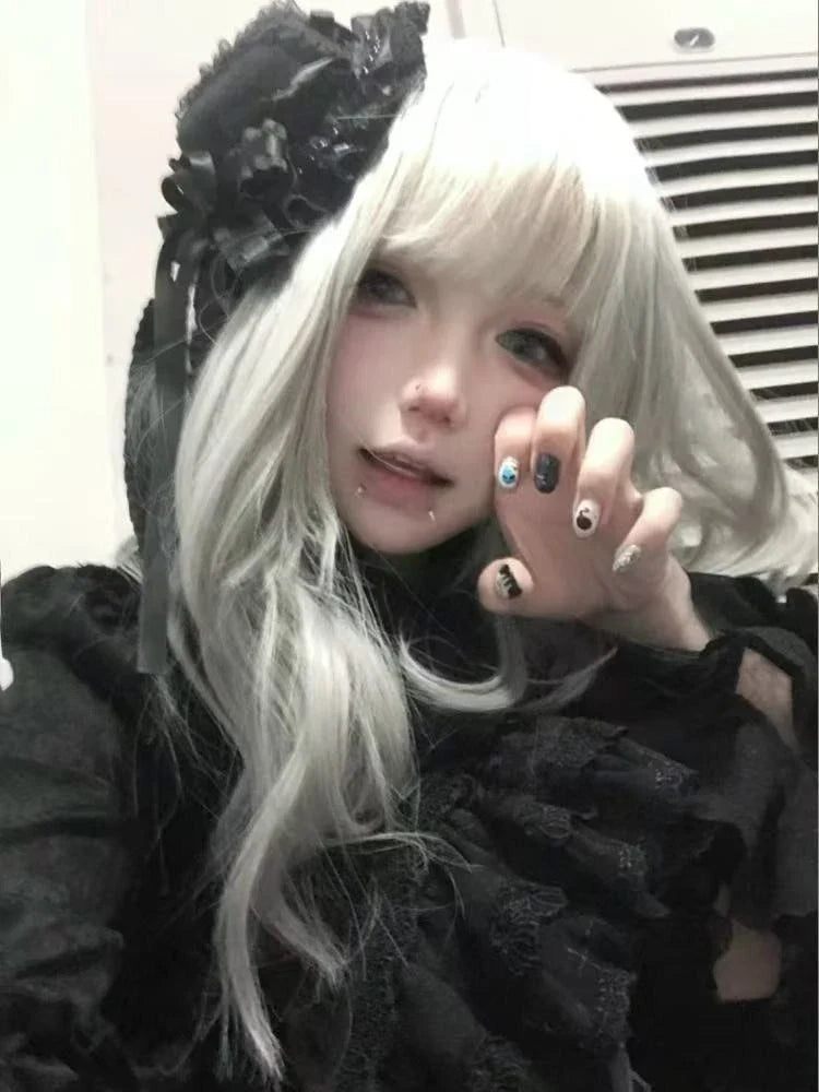 Gothic Lolita Lace Patchwork Headdress Women Cosplay Party Headband Gothic Bow Hat Japanese Y2k Aesthetic Hair Accessories
