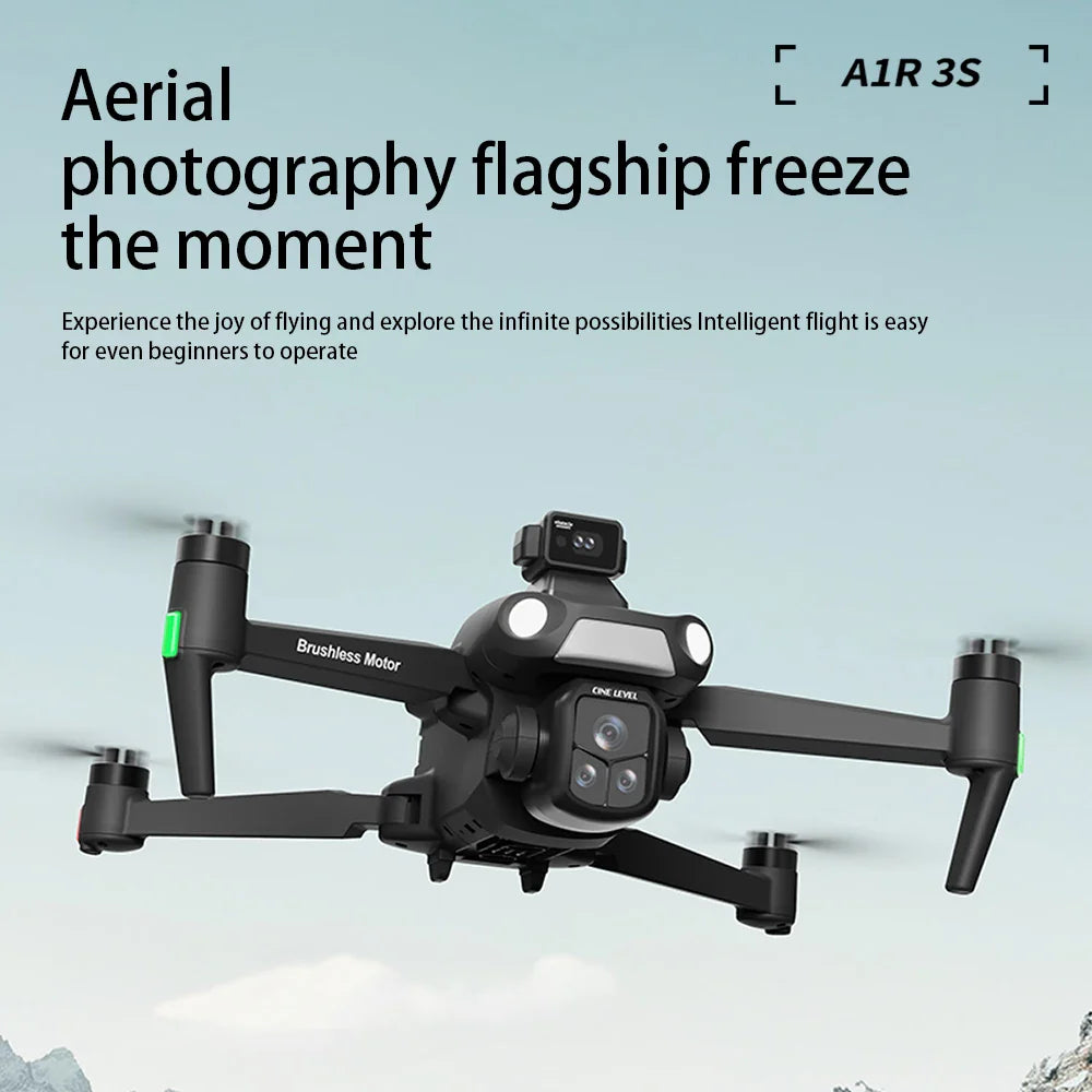 New A1R 3S GPS Drone 8K Professional Camera Aerial FPV Brush power Laser Obstacle with Large Screen Remote Control Folding RC