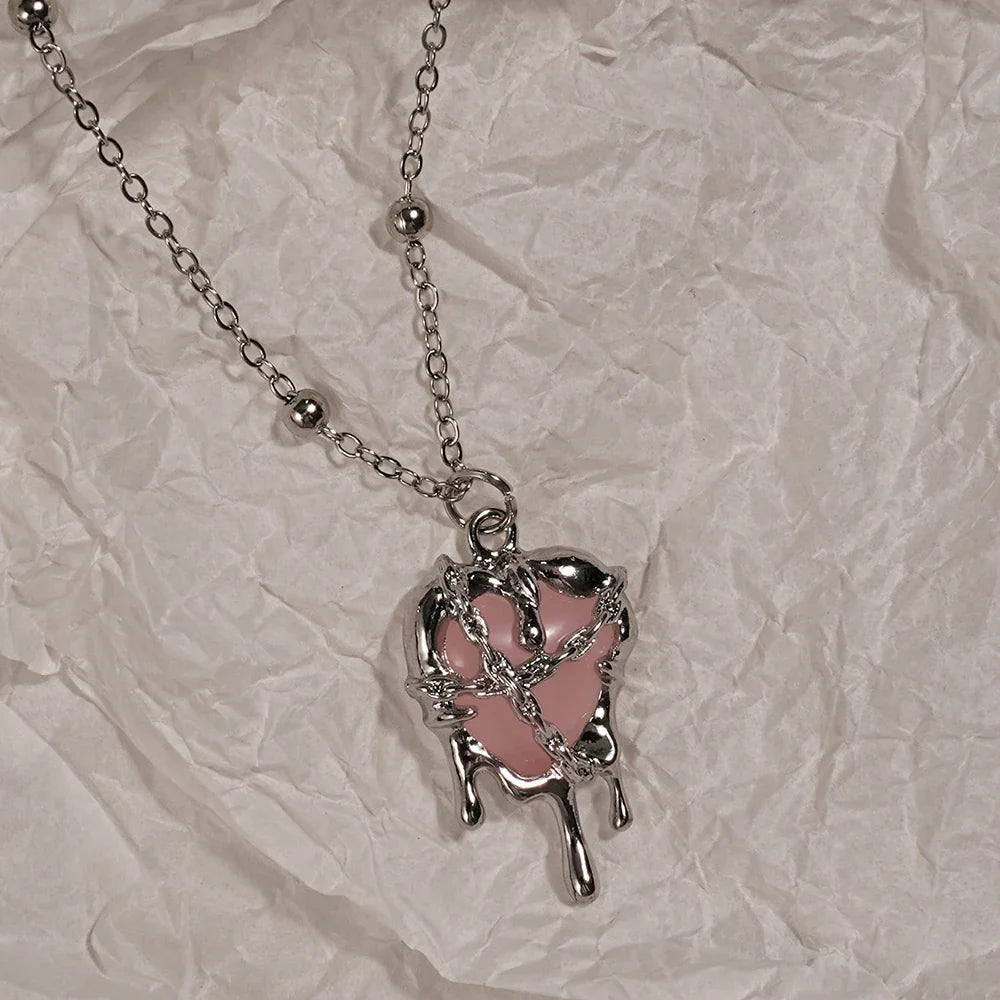 Y2K Sweet Cool Girl Personalized Creative Cross Love Pendant Necklace, Suitable for Daily Wearing