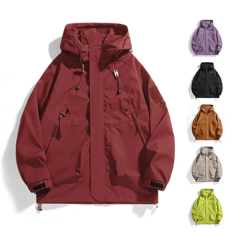 CHRLCK Unisex Outdoor Waterproof Jacket Windbreaker Coat Autumn Breathable Fishing Camping Windproof Jackets Men Women Clothing