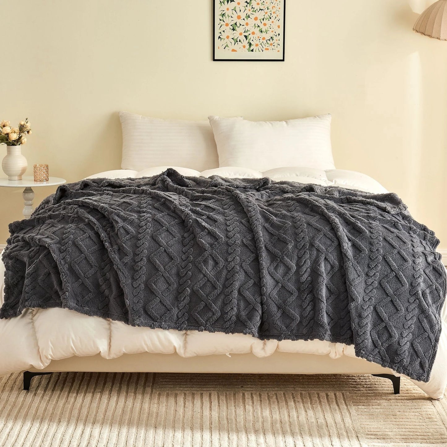 1pc Luxurious Fleece Blanket - Ultra-Soft 3D Plush Dense Weave, For Christmas , All-Season Cozy Flannel Throw Best Price In  EU