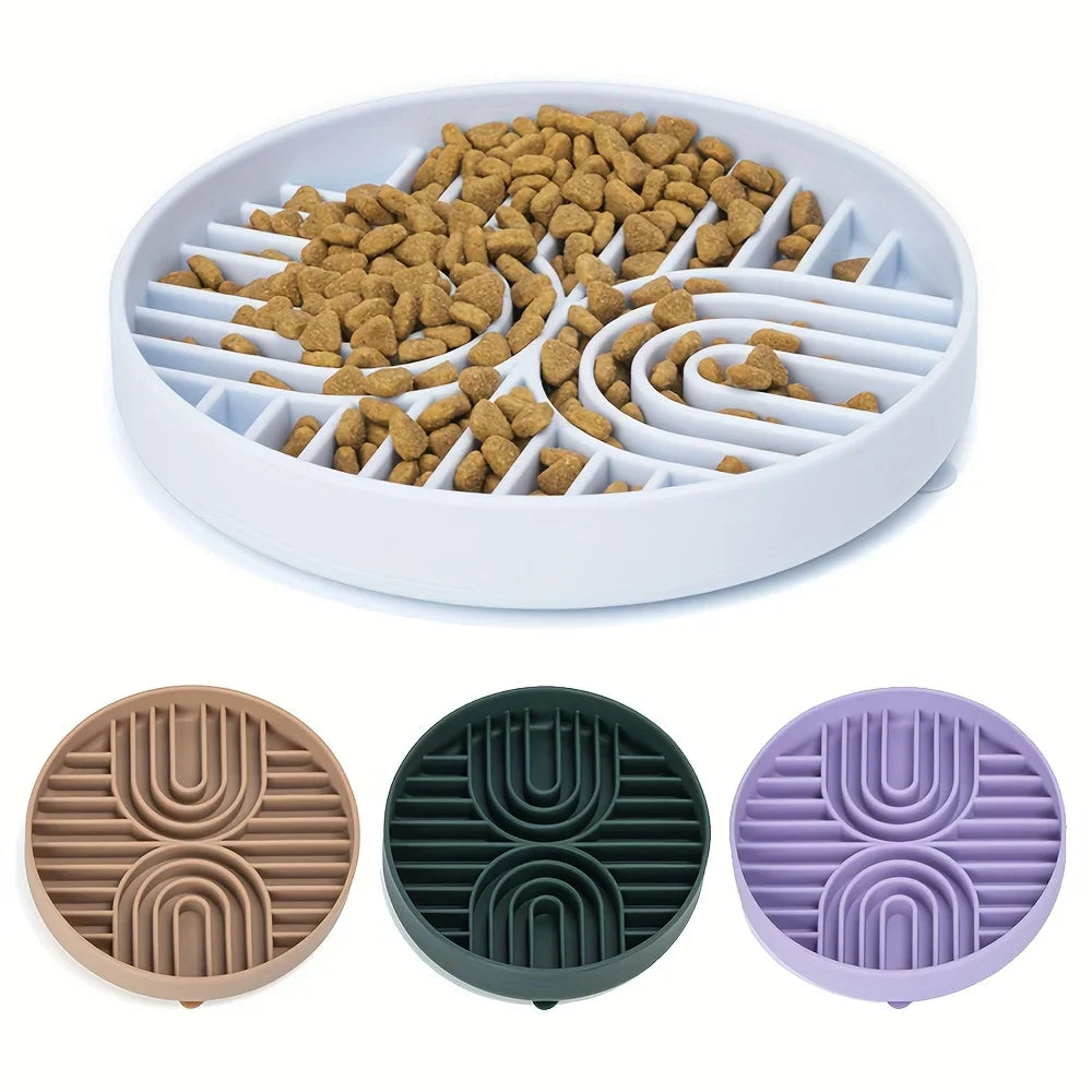 Silicone Dog Bowl Slow Feeder with Suction Cup Slow Feeding Pad Dog Licking Pad Anxiety-relieving Utensils Pet Supplies Bowls