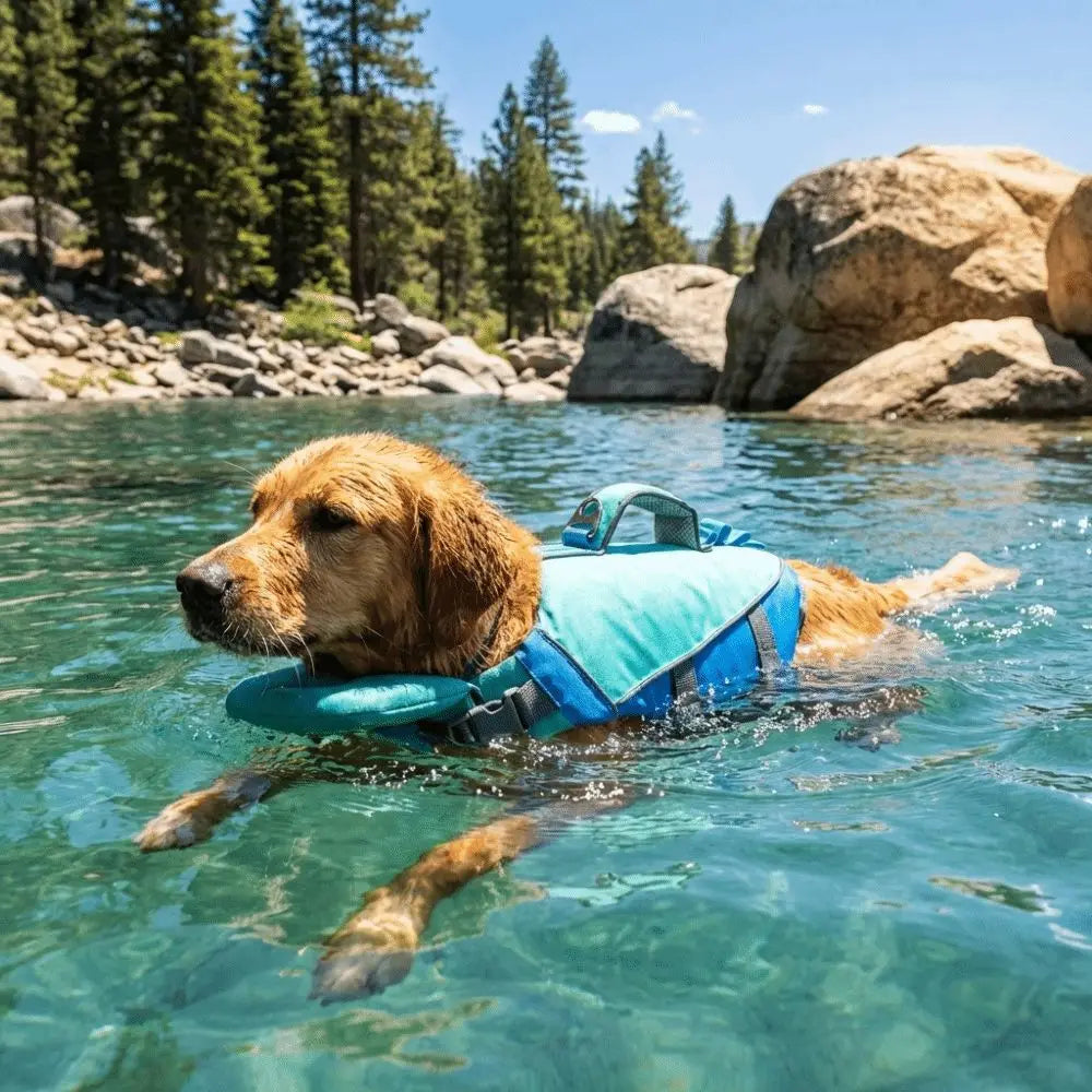 Pet Supplies Reflective Stripes Dog Life Jacket Adjustable Large Buoyancy Safety Vest Breathable Pet Life Vest Water Sports