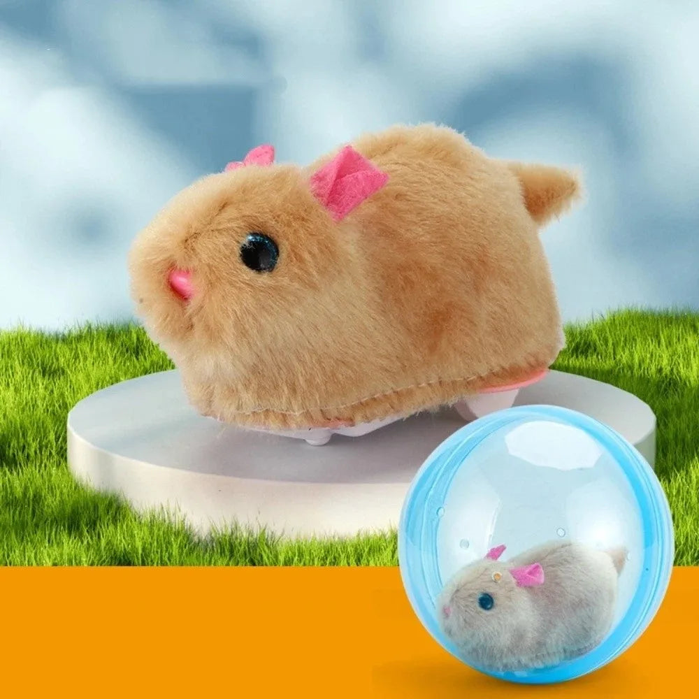 Transparent Cat Chasing Ball Built-in Plush Animal Plastic Interactive Cat Toy Realistic Rabbit Hamster Chasing Ball