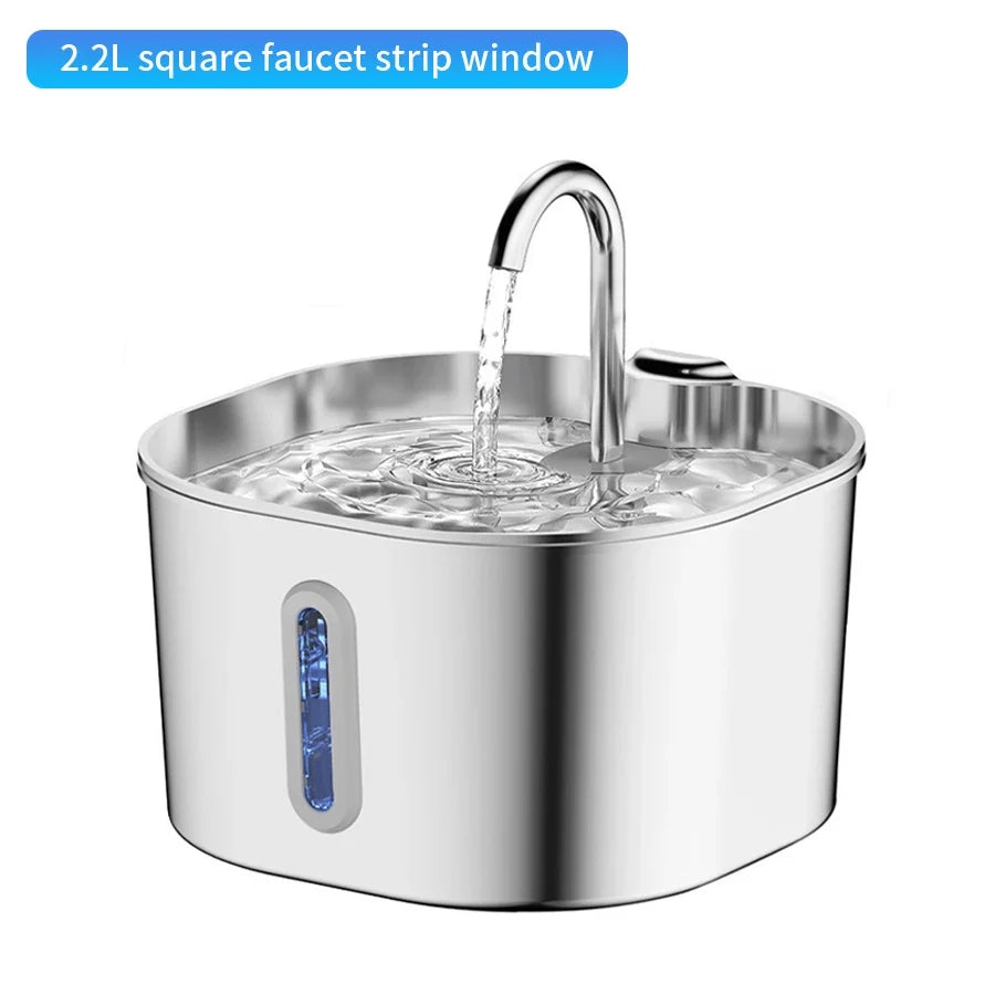 Large Capacity Cat Water Fountain Stainless Steel Automatic Pet Drinking Fountain for Indoor Cats Dogs Quiet Cat Water Dispener