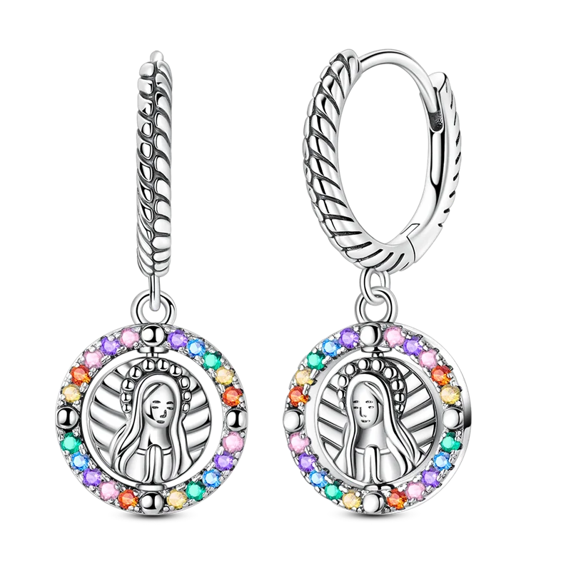 Genuine 925 Sterling Silver Love Feather Earrings Fit Original Charms Hoop For Women Girls Stud Earring Fine Jewelry Gifts