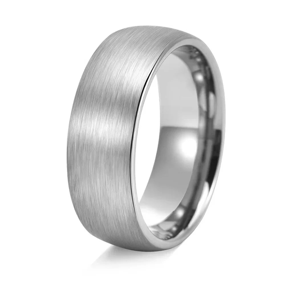 8mm Stainless Steel Men Rings Wholesale Black Groove Matte Wedding Engagement Party Gift Anniversary Rings For Women Jewelry