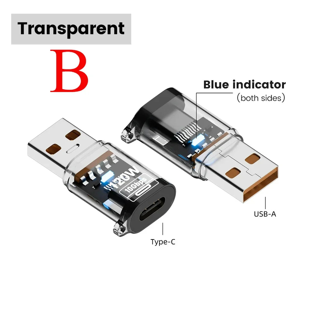 120W Fast Charging USB 3.2 To Type C Adapter OTG 10GB High Speed Data Audio Transfer for PC Tablet Xiaomi Huawei USB C Converter