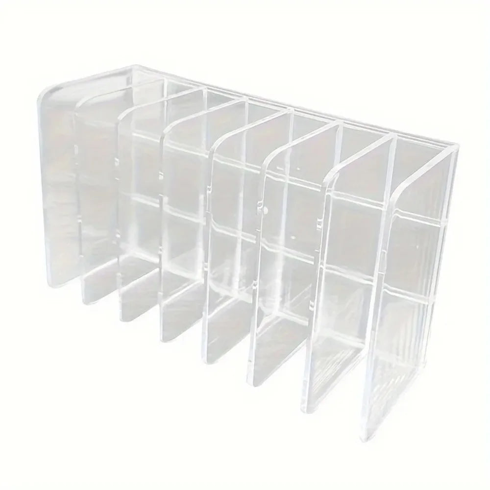 7-Slot Transparent Plastic Cosmetic Organizer Multi-Functional Makeup Holder for Home Office Bathroom Dressing Table Sorting