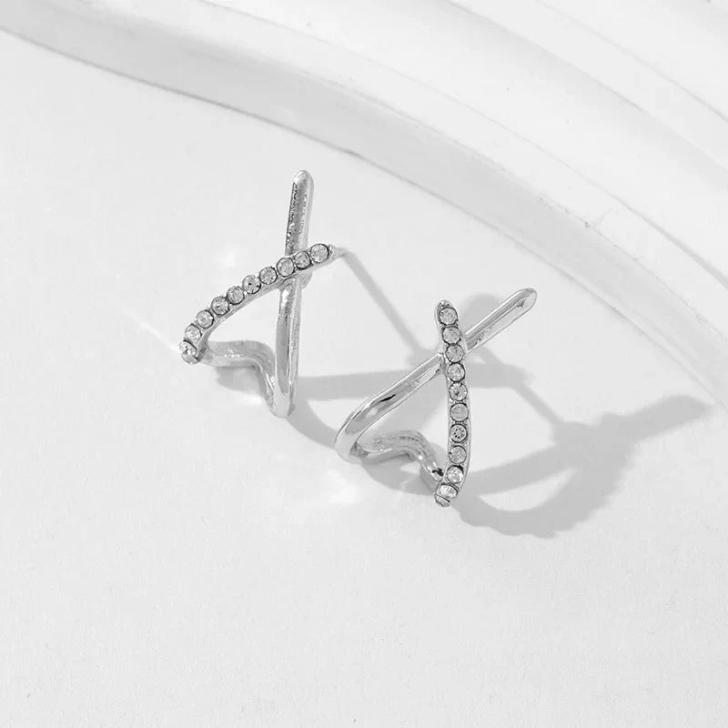 LATS Trendy Gold Color Cross Stud Earrings for Women Dainty Simple Minimalist Earring Fashion Jewelry Party Gifts Wholesale