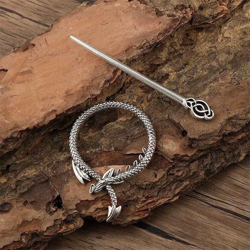 Retro Viking Dragon-Shaped Hairpin Hairpin Simple and Versatile Celtic Knot Hair Stick Hair Accessories Party Accessories for Mother's Day Valentine's Day Birthday Gift