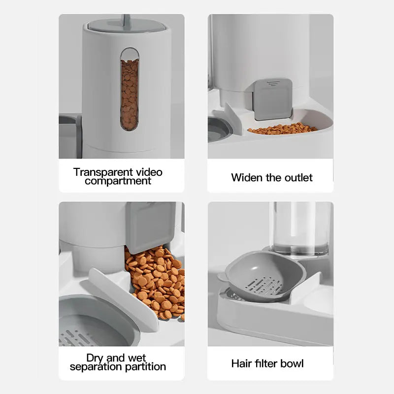 Automatic Gravity Cat Water Dispenser Feeder Spill-Proof Large Capacity One-Piece Design Pet Supplies