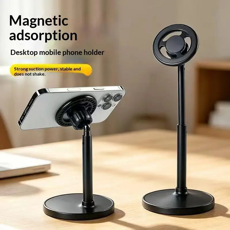 New··Adjustable Magnetic Phone Stand With Telescopic Pole And 360 Degree Rotation Desktop Holder For Compatible Smartphones