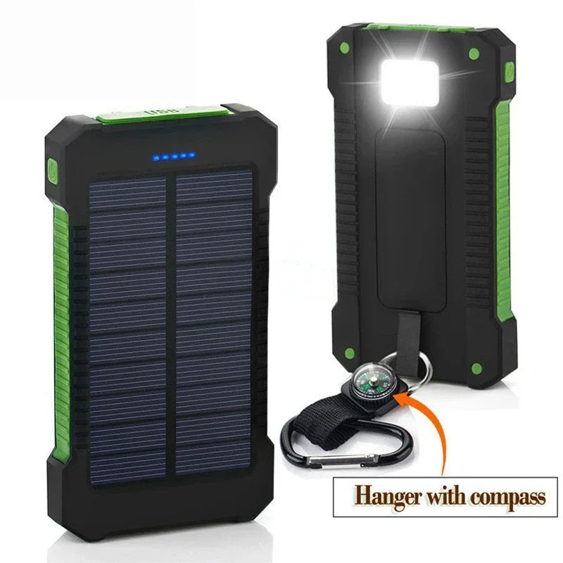 Lenovo 500000mAh Solar Power Bank Super Fast Charging Large Capacity Portable External Battery for iPhone Outdoor Emergency