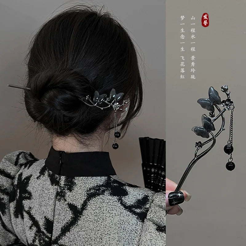 Ancient Chinese Style Elegant Butterfly Tassel Hair Stick for Women Girls Classical Hairpin Chinese Hair Accessories Jewelry
