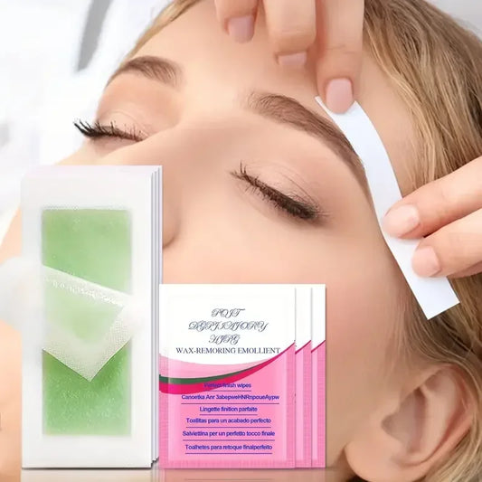 6/20PCS Hair Removal Wax Strips, Cold Wax Paper for Face, Arm, Leg & Body, Skin-Friendly, Long-Lasting, Unisex, Certified