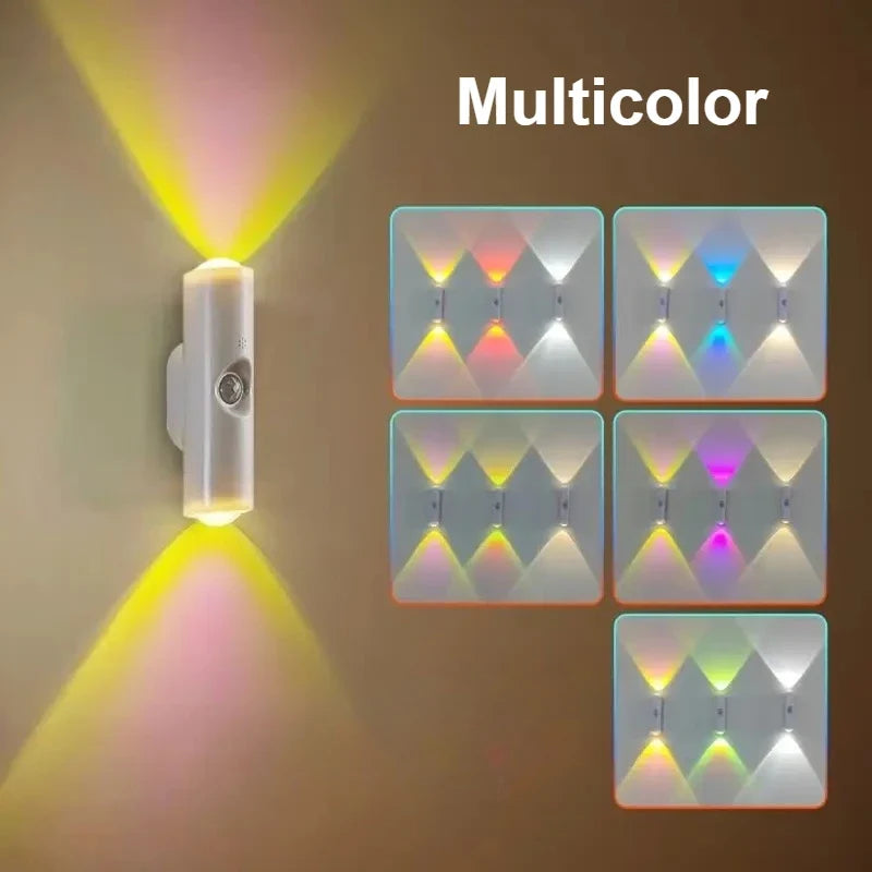 1~6Pcs Rechargeable Smart Motion Sensor Night Light LED Wall Light for Hallways Stairs Bedrooms Wardrobe Ambient Lighting